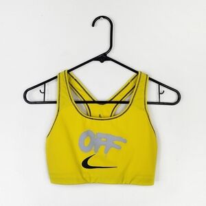 Nike x Off White Racerback Sports Bra Yellow Women's Small Dri-Fit
